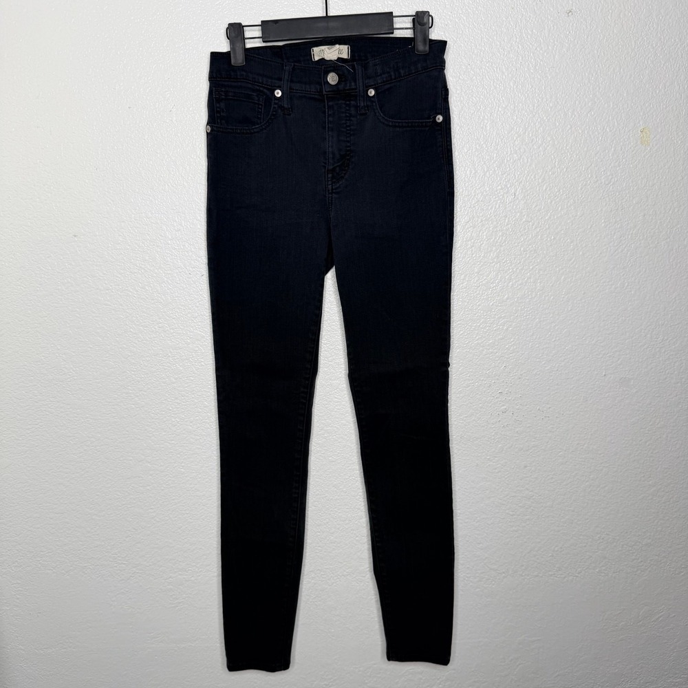 Madewell 9 Mid-Rise Skinny Jeans Black Denim Stretch Pants Size 27